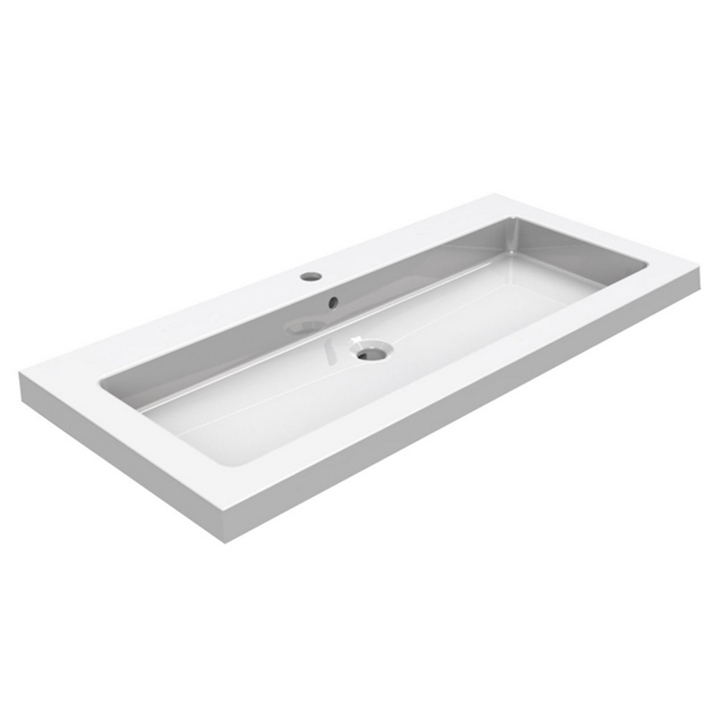 Wiesbaden Kera Wastafel 80cm Keramiek Glans Wit
